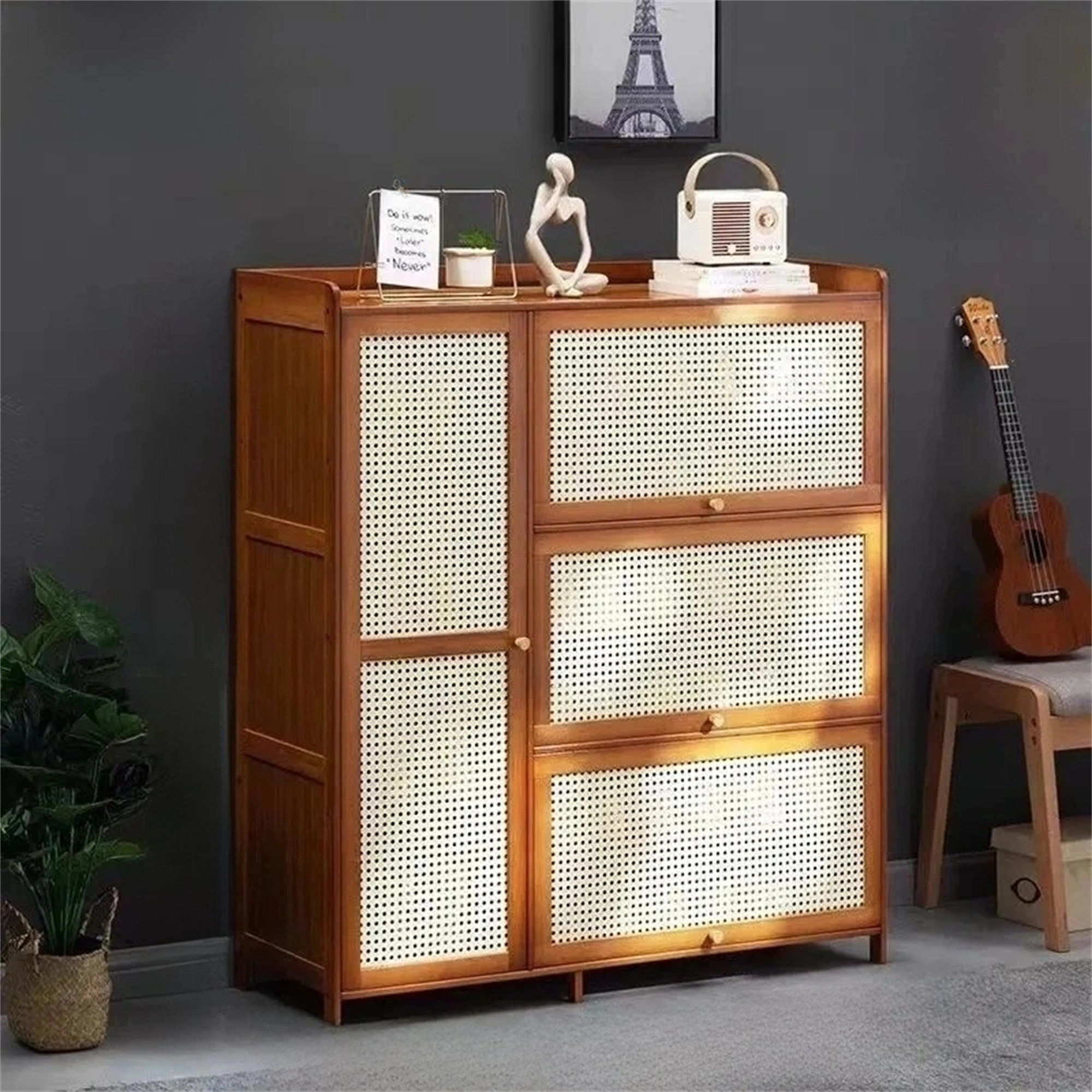 Latitude Run® [modern Multi-layer Entryway Shoe Cabinet]bamboo ...